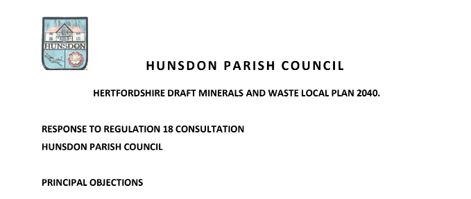 Hunsdon Parish Council Minerals Plan response