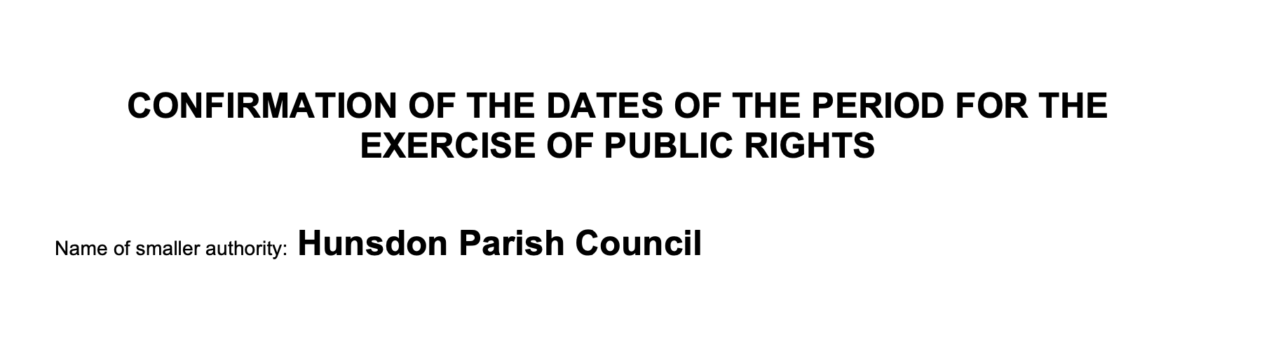 Exercise of Public Rights - HPC Audit